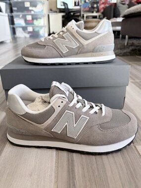 Men's New Balance 574 Shoes - Grey White ML574EVG